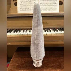 Cost Plus World Market Gray Faux Fur Cone Decor